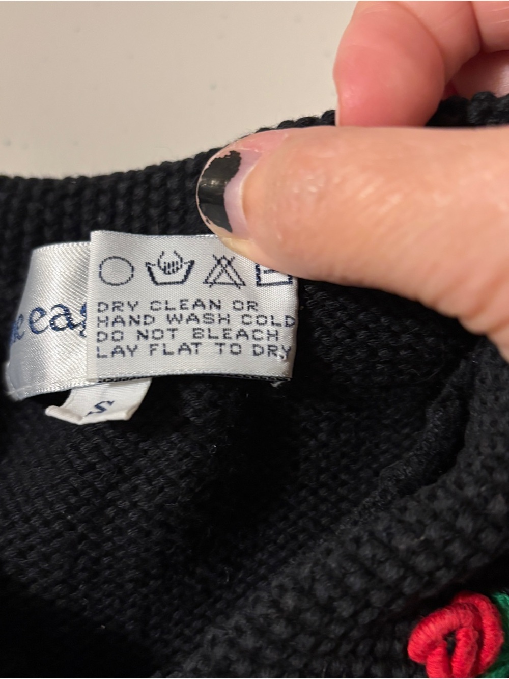 Vintage Novelty Alphabet Sweater Size S Black Grandma Teacher Cat Cottagecore - Picture 7 of 8
